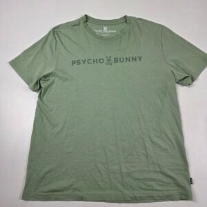 Psycho Bunny Shirt Mens 3XL Green Pima Cotton Logo Graphic Crewneck Tee